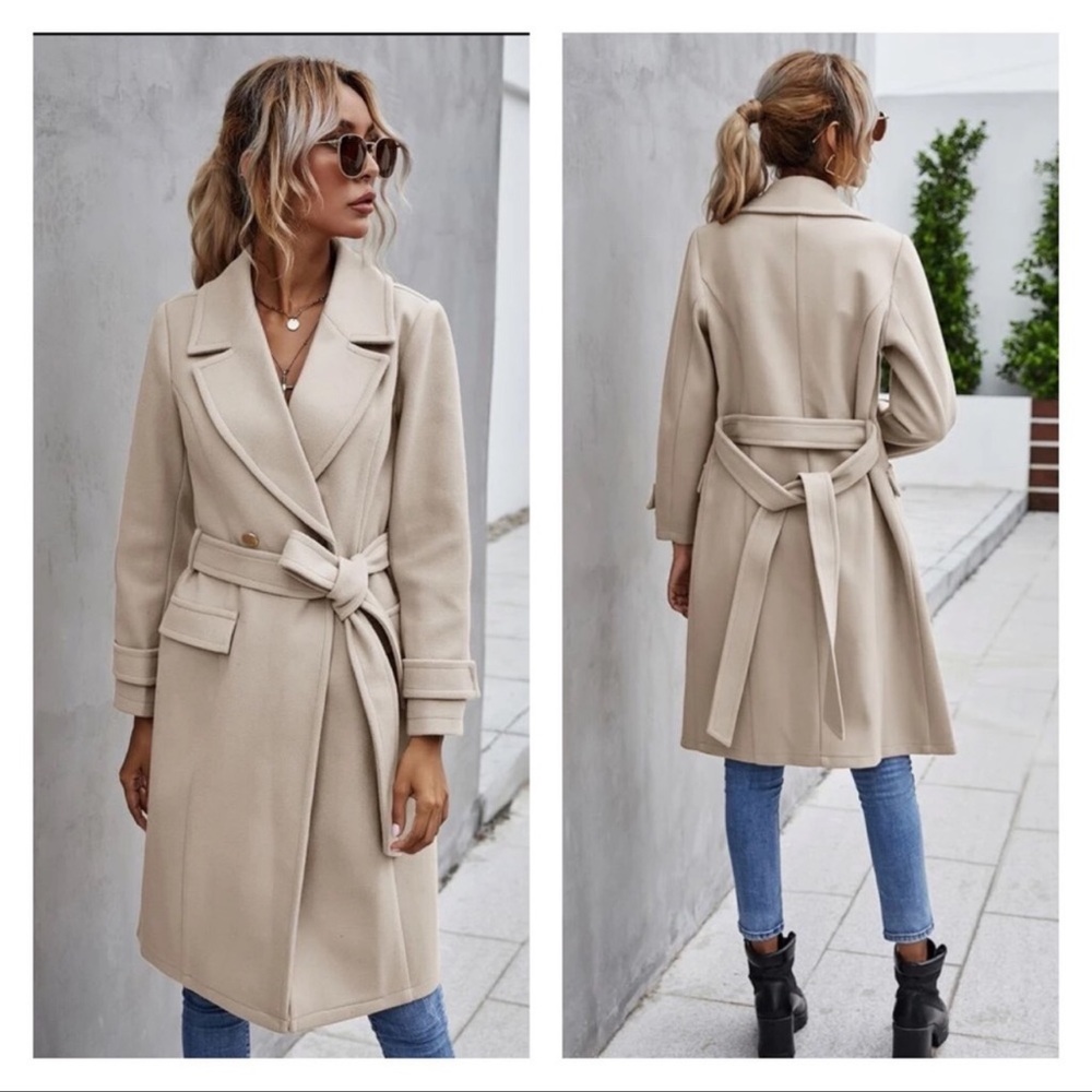 Belted Trench Pea Coat - Picture 7 of 7
